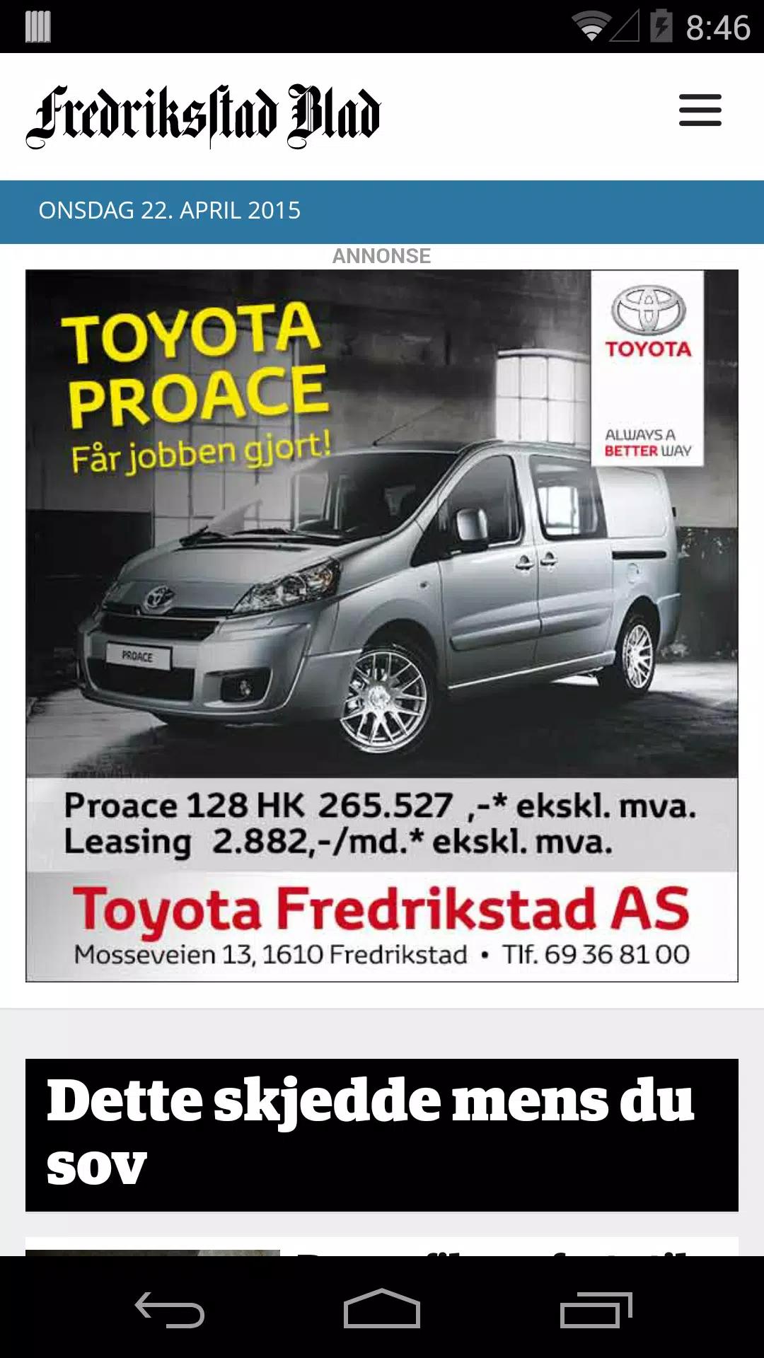 Fredrikstad Blad screenshot 1