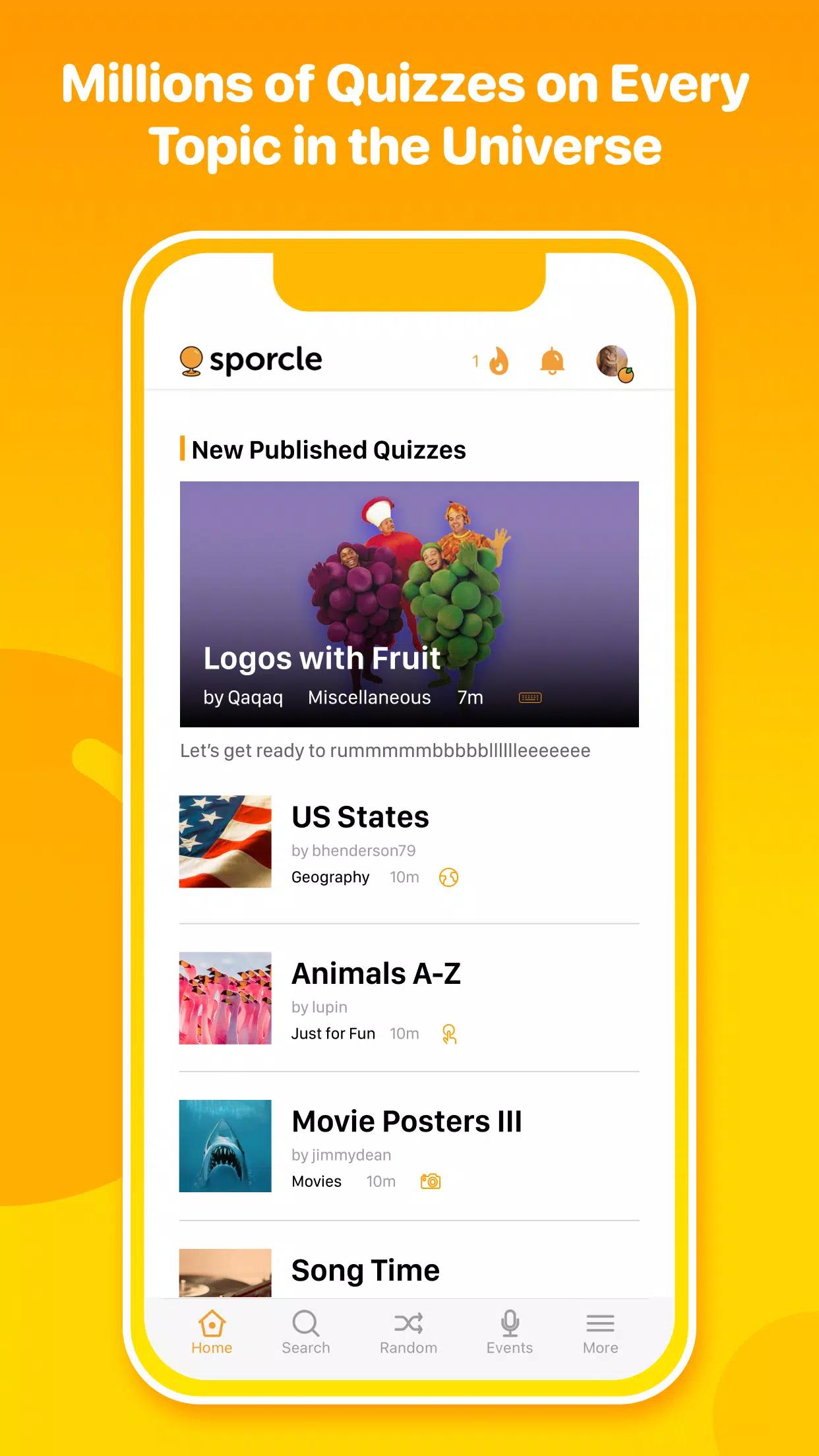 Sporcle screenshot 2