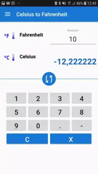 Celsius to Fahrenheit screenshot 2