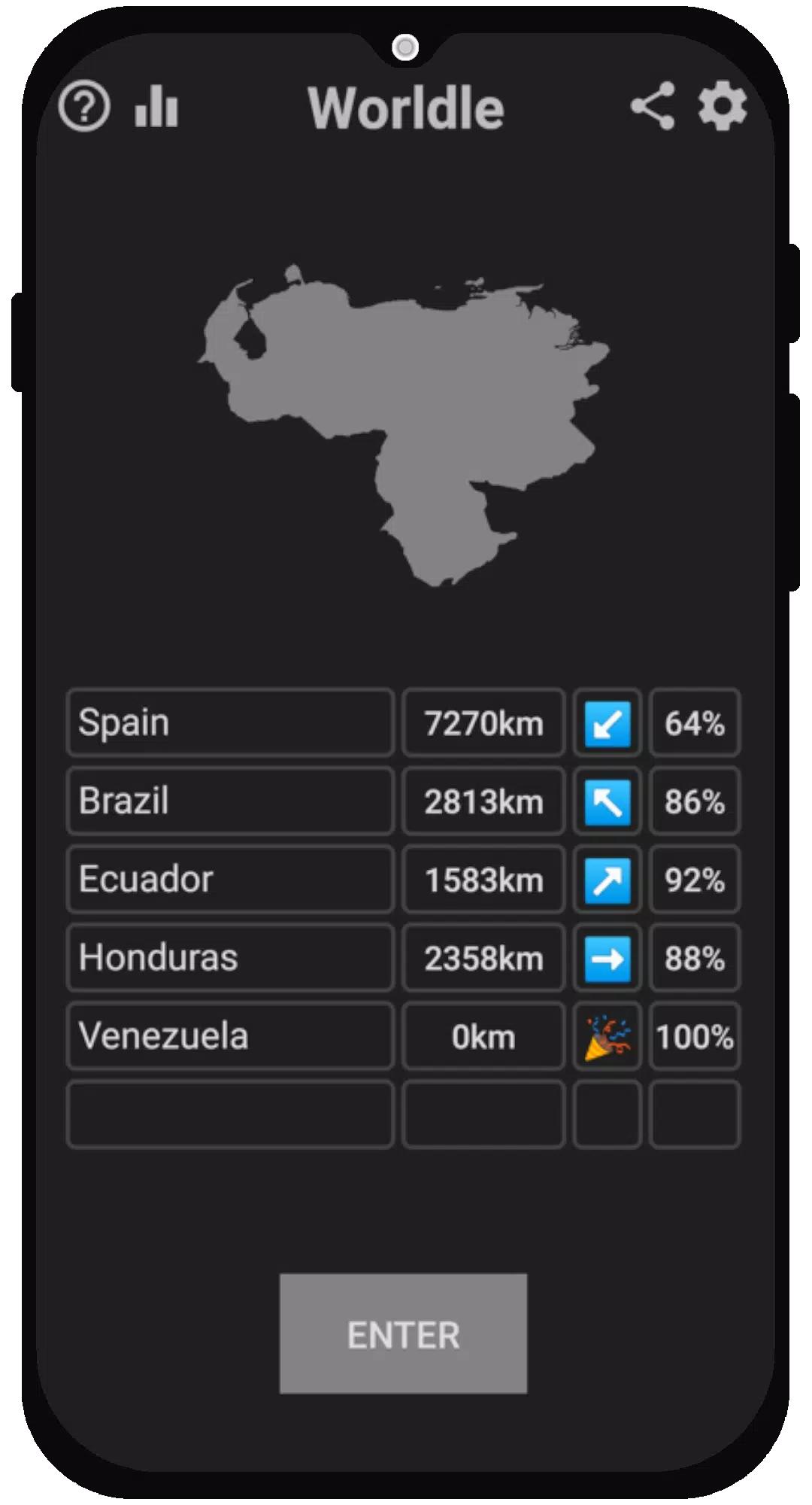 Worldle screenshot 3
