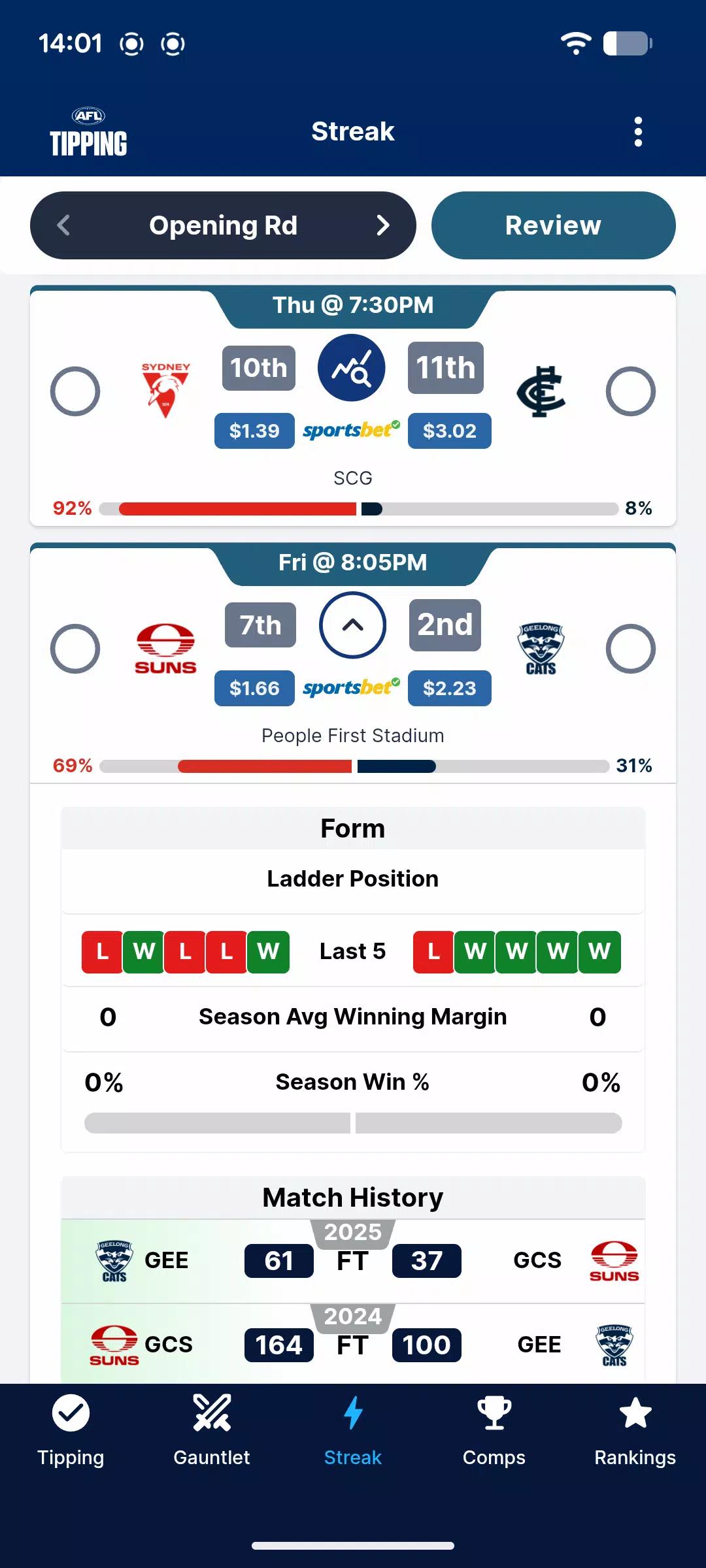 AFL Tipping screenshot 2
