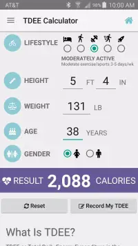 TDEE Calculator screenshot 2
