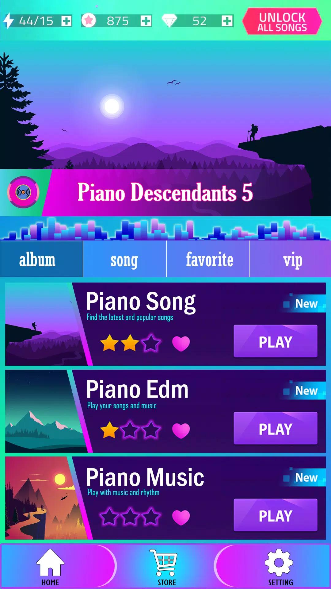 Piano Descendants 5 Tiles Game screenshot 1