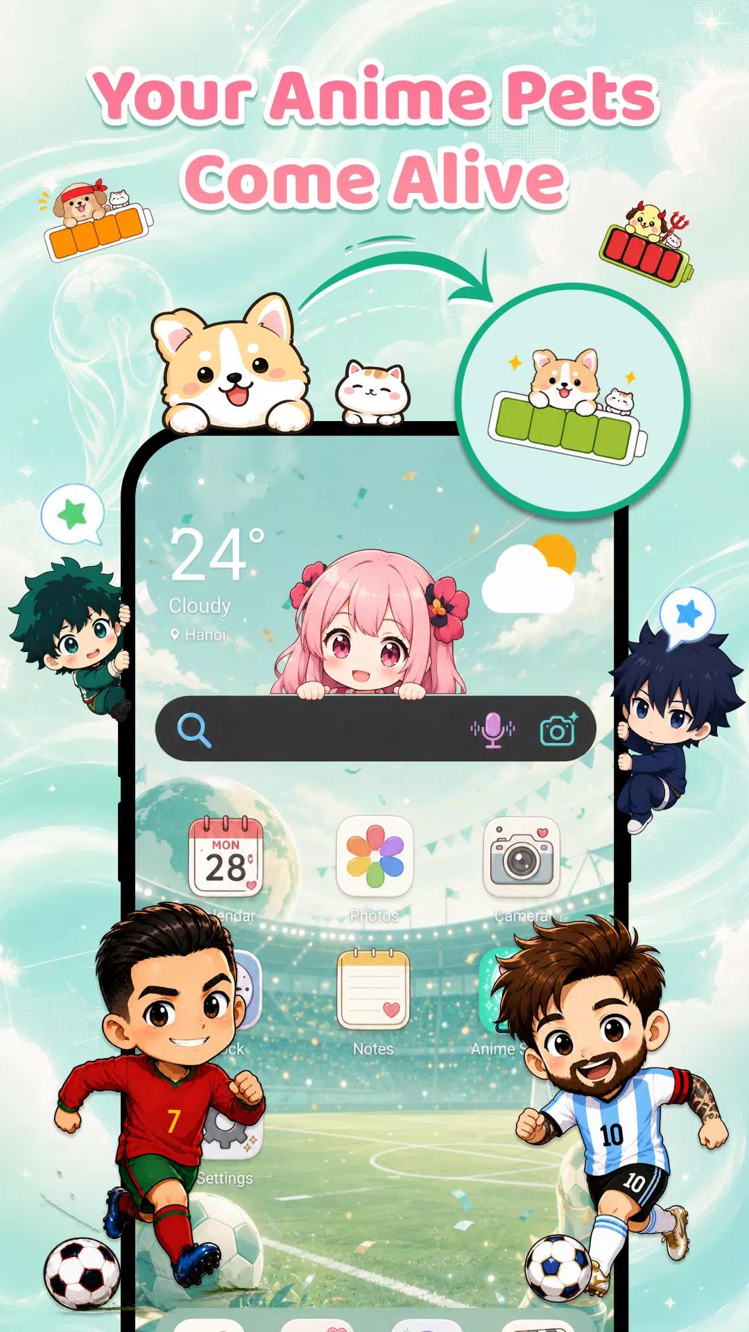 Emoji Battery & Shimeji Pet screenshot 1