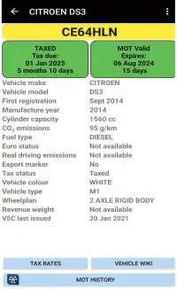 MOT History ROAD TAX Car Check screenshot 3
