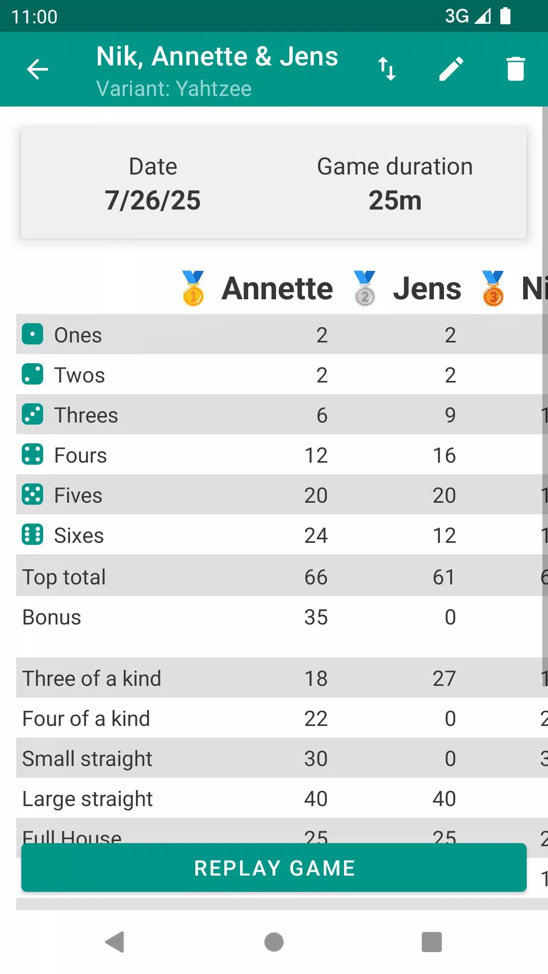 Yatzy Scoring Card screenshot 3